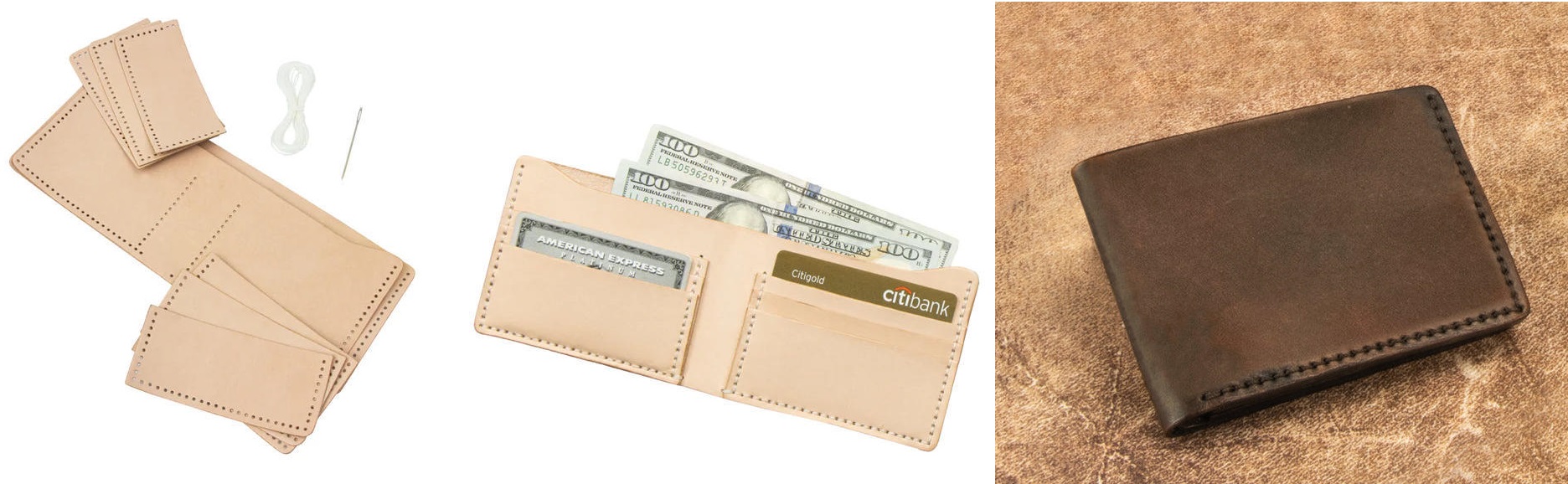 peněženka na papírové bankovky a kreditní karty