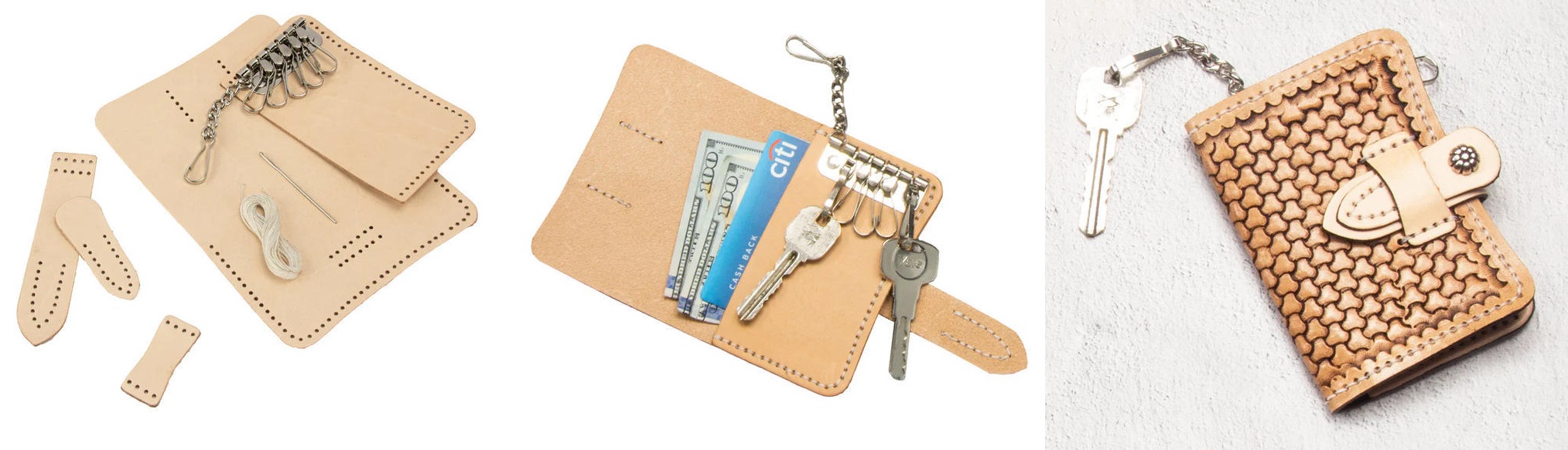 pouzdro na klíče s kapsou na bankovky nebo kreditní karty
