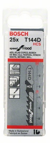 celková délka 100 mm, rozteč zubů 4 - 5,2 mm, oblasti použití: Měkké dřevo (5-50 mm), dřevotřískové desky, laťovky, dřevovláknité desky