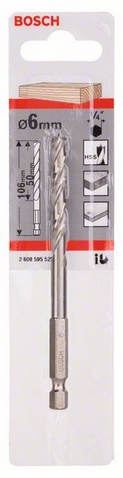 Průměr (D) 6 mm, Pracovní délka (L1) 63 mm, Celková délka (L2) 106 mm