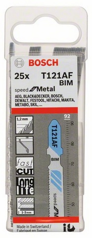 celková délka 92 mm, rozteč zubů 1,2 mm, oblasti použití: tenké plechy (1-3 mm)