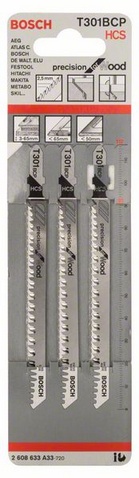 Provedení zubů - Broušený úhel hřbetu a ozubení, celková délka 117 mm, rozteč zubů 2,5 mm, oblasti použití: Měkké dřevo, dřevotřískové desky, laťovky, dřevovláknité desky (3-65 mm), dveře, kuchyňské pracovní desky (<50 mm), čistý řez