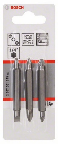 Obsah sady: 1,0x5,5 - 0,6x4,5 / PH1 - PH2 / PZ1 - PZ2 Délka 60 mm
