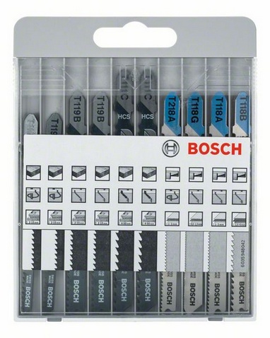 sada obsahuje: 2 ks. - T 119 BO Basic for Wood / 2 ks. - T 119 B Basic for Wood / 2 ks. - T 111 C Basic for Wood / T 218 A Basic for Metal / T 118 G Basic for Metal / T 118 A Basic for Metal / T 118 B Basic for Metal