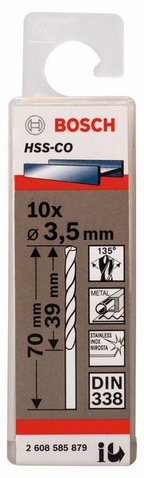 Průměr (D) 3,5 mm, Pracovní délka (L1) 39 mm, Celková délka (L2) 70 mm
