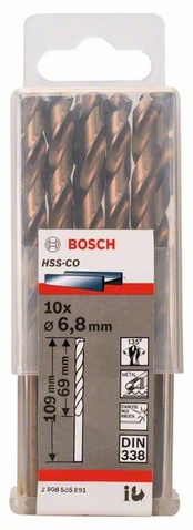 Průměr (D) 6,8 mm, Pracovní délka (L1) 69 mm, Celková délka (L2) 109 mm 
