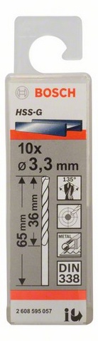 Průměr (D) 3,3 mm, Pracovní délka (L1) 36 mm, Celková délka (L2) 65 mm 
