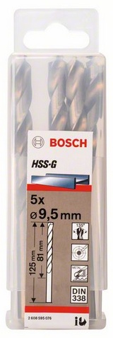 Průměr (D) 9,5 mm, Pracovní délka (L1) 81 mm, Celková délka (L2) 125 mm 
