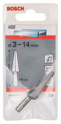 průměr 3-14 mm, celková délka 58 mm, průměr stopky 6 mm
