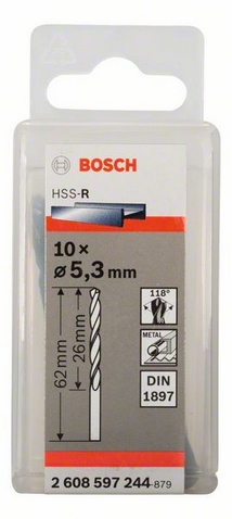 Průměr (D) 5,3 mm, Pracovní délka (L1) 26 mm, Celková délka (L2) 66 mm 
