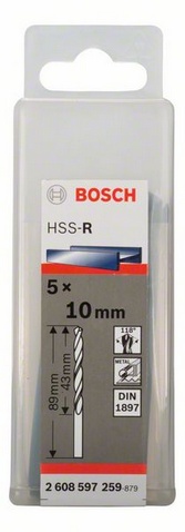Průměr (D) 10,0 mm, Pracovní délka (L1) 43 mm, Celková délka (L2) 89 mm 
