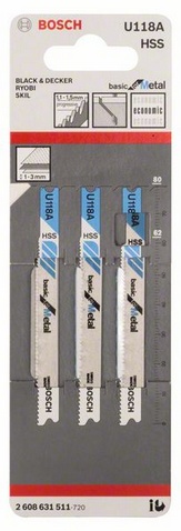 celková délka 80 mm, rozteč zubů 1,1-1,5 mm, oblasti použití: tenké plechy (1-3 mm)
