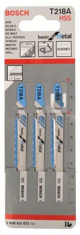 celková délka 92 mm, rozteč zubů 1,1-1,5 mm, oblasti použití: tenké plechy (1-3 mm), speciálně pro řez v křivkách