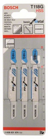 celková délka 92 mm, rozteč zubů 0,7 mm, oblasti použití: Velmi tenké plechy (0,5–1,5 mm)