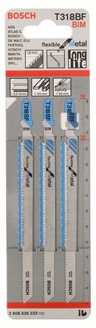 provedení zubů - rozvedené frézované, celková délka 132 mm, rozteč zubů 1,8 mm, oblasti použití: Středně silné plechy (2,5-6 mm), sendvičové materiály (<65 mm), trubky + profily, včetně hliníkových/epoxidových (O <65 mm)