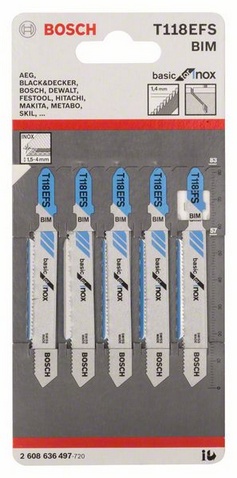 celková délka 83 mm, rozteč zubů 1,4 mm, oblasti použití: Řezání do nerezové oceli/ušlechtilé oceli, nerezové (1,5-4,0 mm)