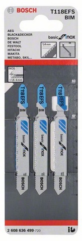 celková délka 83 mm, rozteč zubů 1,4 mm, oblasti použití: Řezání do nerezové oceli/ušlechtilé oceli, nerezové (1,5-4,0 mm)