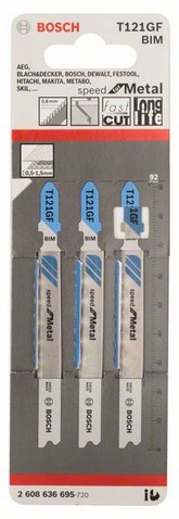 celková délka 92 mm, rozteč zubů 0,8 mm, oblasti použití: velmi tenké kovové plechy (0,5 - 1,5 mm)