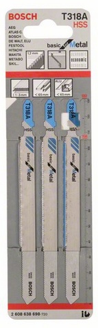 celková délka 132 mm, rozteč zubů 1,2 mm, oblasti použití: tenké plechy (1-3 mm), roury + profily, včetně hliníkových (O <65 mm)