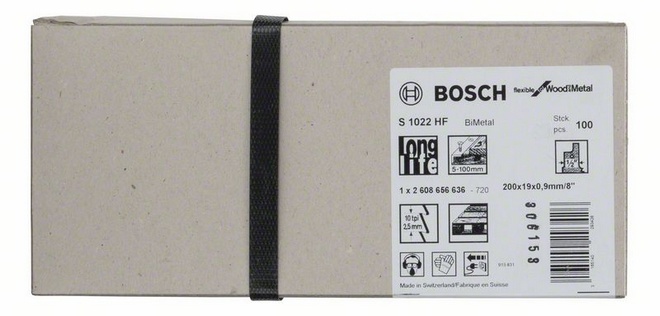 provedení zubů - rozvedené frézované, rozteč zubů 2,5 mm, oblasti použití: Dřevo s hřebíky/kovem (<150 mm), kovové plechy, roury, hliníkové profily (3-12 mm), palety