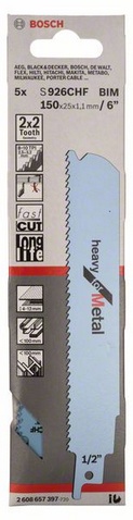 provedení zubů - patentovaná geometrie zubů 2x2, rozteč zubů 2,5-3,2 mm, oblasti použití: Silné plechy (4-12 mm), tlustostěnné uzavřené a otevřené profily a roury (<100 mm). Rychlé, přesné řezy s přesnými úhly.