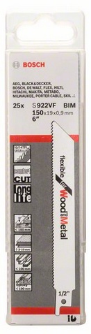 provedení zubů - s variabilním ozubením, rozteč zubů 1,8-2,6 mm, oblasti použití: Dřevo s hřebíky/kovem (<100 mm), kovové plechy, roury, hliníkové profily (3-10 mm), sklolaminát/epoxid (<100 mm) 