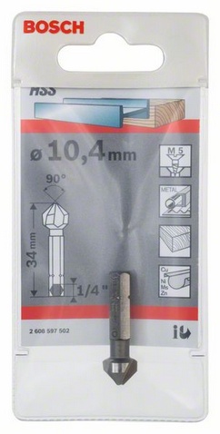 průměr 10,4 mm, zahloubení M5, celková délka 34 mm, průměr stopky 1/4 palce