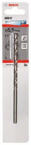 Průměr (D) 5,5 mm, Pracovní délka (L1) 91 mm, Celková délka (L2) 139 mm 
