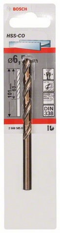 Průměr (D) 6,5 mm, Pracovní délka (L1) 63 mm, Celková délka (L2) 101 mm 