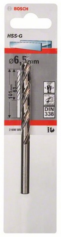 Průměr (D) 6,5 mm, Pracovní délka (L1) 63 mm, Celková délka (L2) 101 mm 