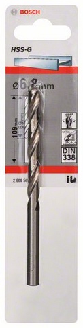 Průměr (D) 6,8 mm, Pracovní délka (L1) 69 mm, Celková délka (L2) 109 mm 