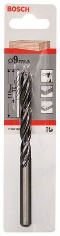 Průměr (D) 9 mm, Pracovní délka (L1) 80 mm, Celková délka (L2) 120 mm, Průměr stopky (d) 9 mm