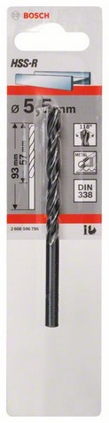 Průměr (D) 5,5 mm, Pracovní délka (L1) 57 mm, Celková délka (L2) 93 mm 
