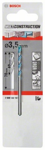 Průměr (D) 3,5 mm, pracovní délka (L1) 40 mm, Celková délka (L2) 70 mm