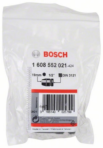 Vnější průměr (D1) 30 mm, Šířka ploché části 19 mm, Vnější průměr (D2) 29,1 mm, Délka (L) 40 mm, Pro závity M 12
