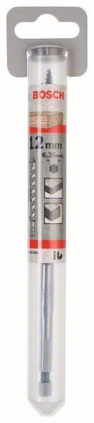 Průměr (D) 12 mm, Pracovní délka (L1) 95 mm, Celková délka (L2) 160 mm, Velikost klíče (d) 6,35 mm, Velikost klíče (d) palce 1/4
