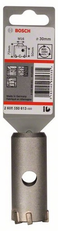 průměr 30 mm, hloubka vrtací korunky (L1) 50 mm, pracovní délka (L2) 72 mm, řezání, počet zubů 6 
