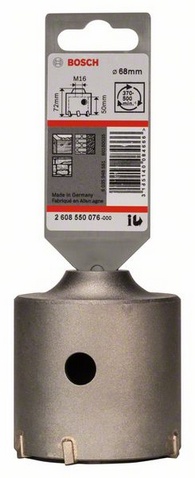 průměr 68 mm, hloubka vrtací korunky (L1) 50 mm, pracovní délka (L2) 72 mm, řezání, počet zubů 6 