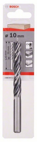 Průměr (D) 10 mm, Pracovní délka (L1) 80 mm, Celková délka (L2) 120 mm, Průměr stopky (d) 10 mm