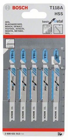 celková délka 92 mm, rozteč zubů 1,1-1,5 mm, oblasti použití: tenké plechy (1,3 mm)