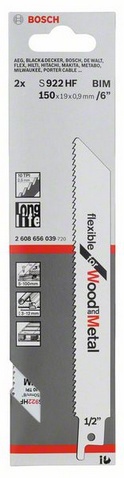 provedení zubů - rozvedené frézované, rozteč zubů 2,5 mm, oblasti použití: Dřevo s hřebíky/kovem (<100 mm), kovové plechy, roury, hliníkové profily (3-12 mm), palety