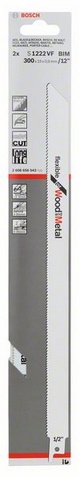 provedení zubů - s variabilním ozubením, rozteč zubů 1,8-2,6 mm, oblasti použití: Dřevo s hřebíky/kovem (< 250 mm), kovové plechy, hliníkové profily (3-10 mm), sklolaminát/epoxid (< 250 mm), flexibilní zarovnávací řez