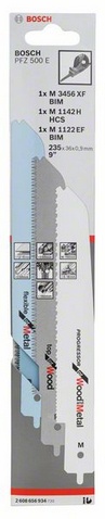 sada obsahuje: M 1142 H Top for Wood / M 3456 XF Progressor for Wood and Metal / M 1122 EF Flexible for Metal 