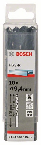 Průměr (D) 9,4 mm, Pracovní délka (L1) 81 mm, Celková délka (L2) 125 mm 