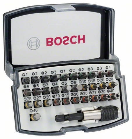 Obsah sady: PH1, PH2 (2x), PH3, PZ1, PZ2 (2x), PZ3, HEX3/4/5/6, T10, T15, T20 (2x), T25, T27, T30, T40, S 3/4/5/6, Th 10/15/20/25/27/30/40 Délka 25 mm

