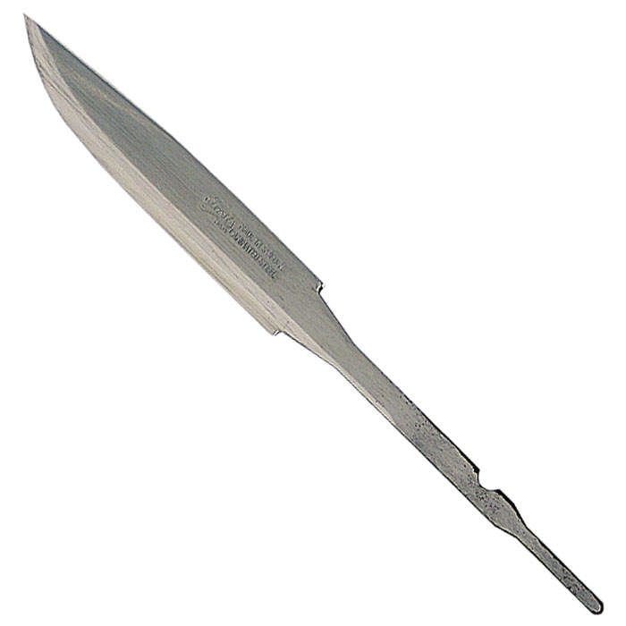Délka čepele 100 mm, zahnuté ostří, celková délka 200 mm, tloušťka 2,6 mm.