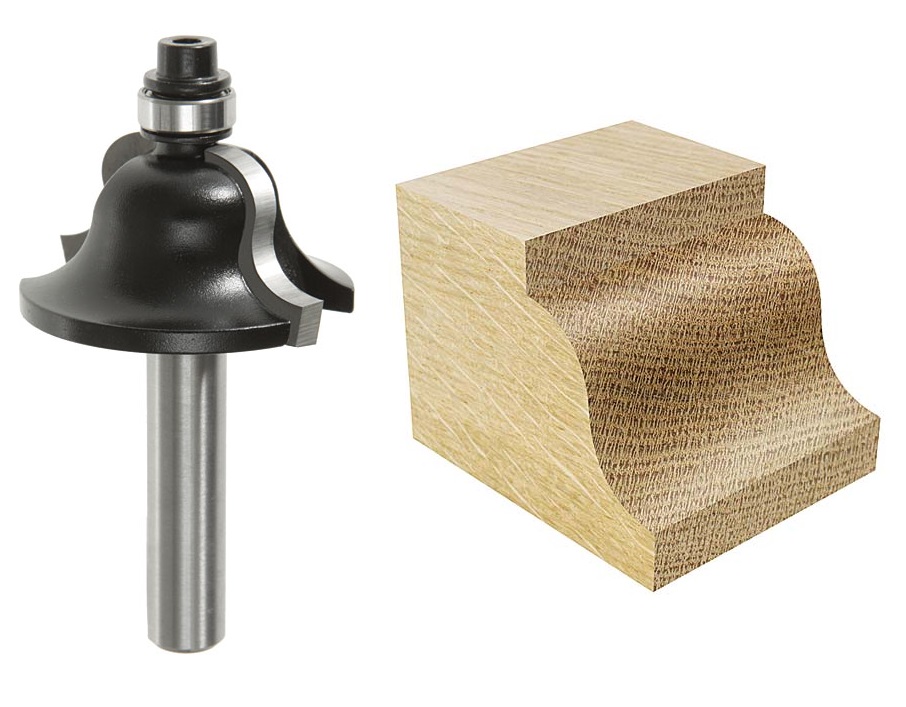 ložisko O 12,7 mm, stopka O 8 mm, R 6,35 mm, fréza O 34,9 mm, řezná délka 16,6 mm